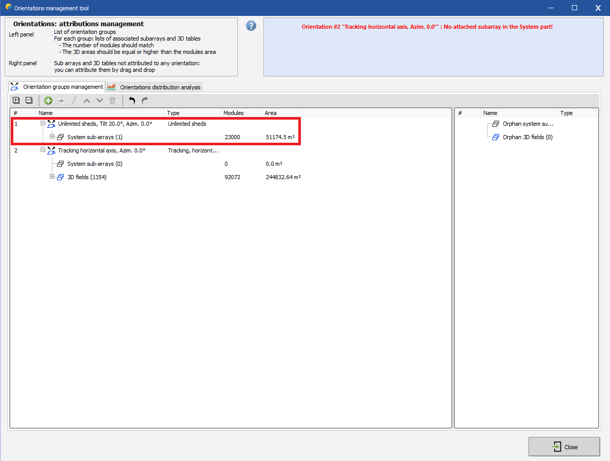 Orientations Management