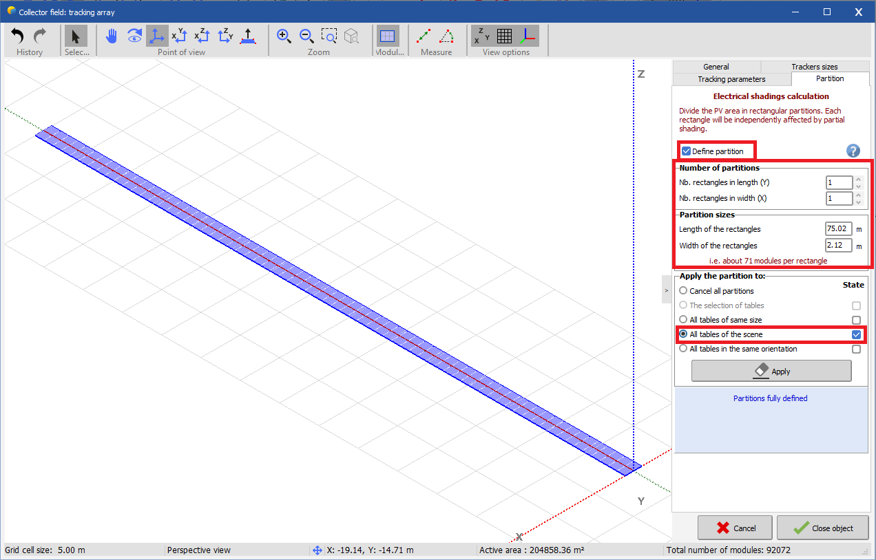 Partition Parameters